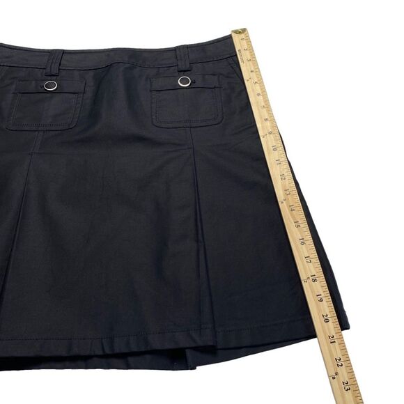 Ann Taylor Black Pleated Stretch Cotton Blend Skirt Sz 12 NWT - Picture 6 of 10